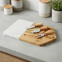 TABLA DE QUESO GEOMÉTRICA CON 3 UTENSILIOS DE CORTE