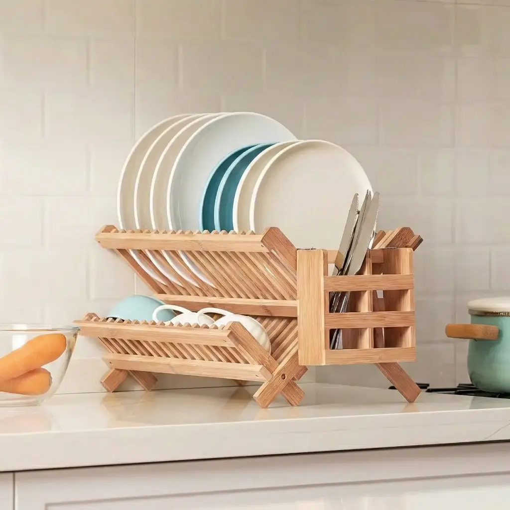 Organizador de cubiertos bambú