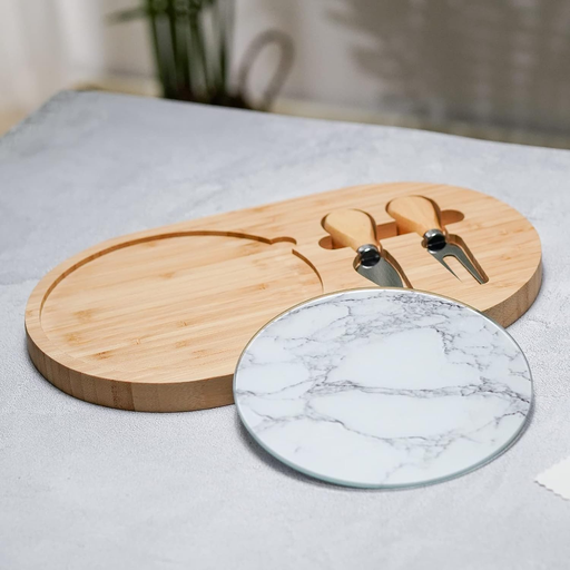 [3030-01] TABLA DE QUESO CON 2 UTENSILIOS DE CORTE