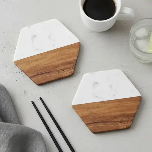 Posavasos para taza  hexágono 2 piezas