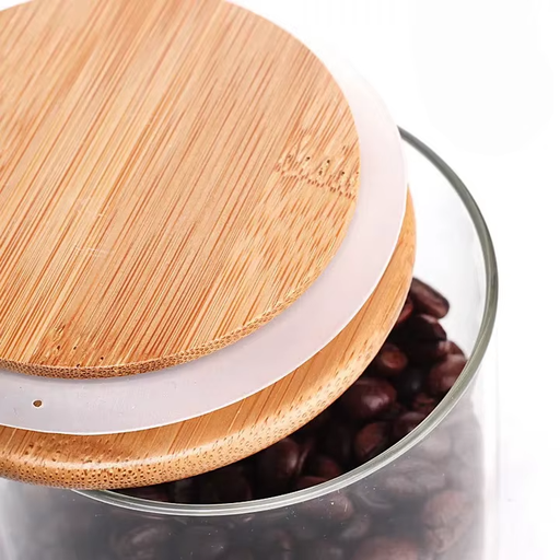 [003116] Contenedor plástico con tapa en bambú 15cm
