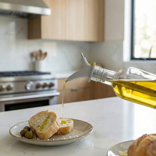 Dispensador de aceite azul